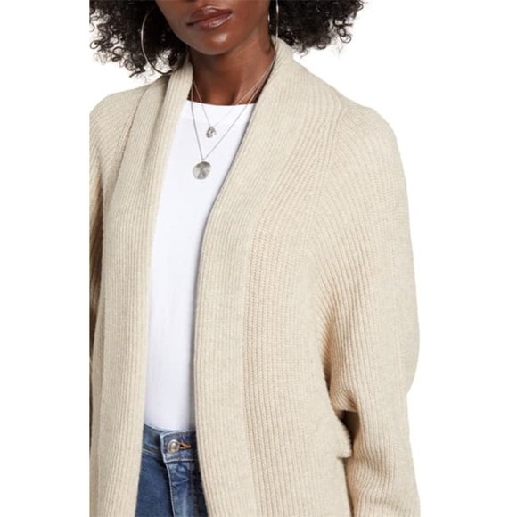 NEW Leith Dolman Sleeve Long Cardigan Oatmeal XS - Picture 3 of 9
